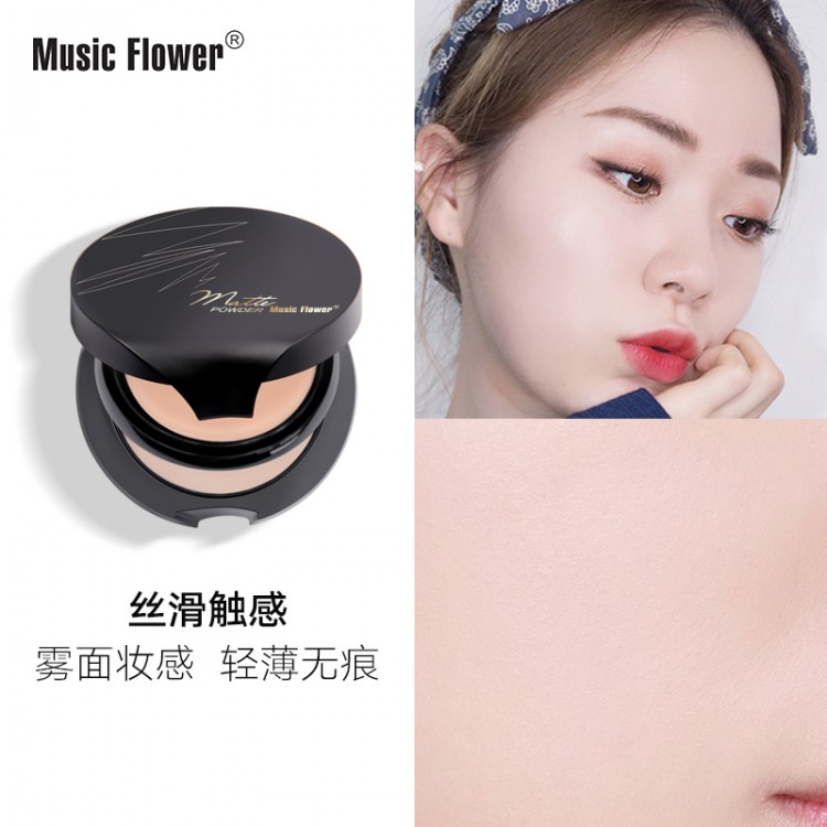 音乐花持久不脱妆哑光粉饼6021